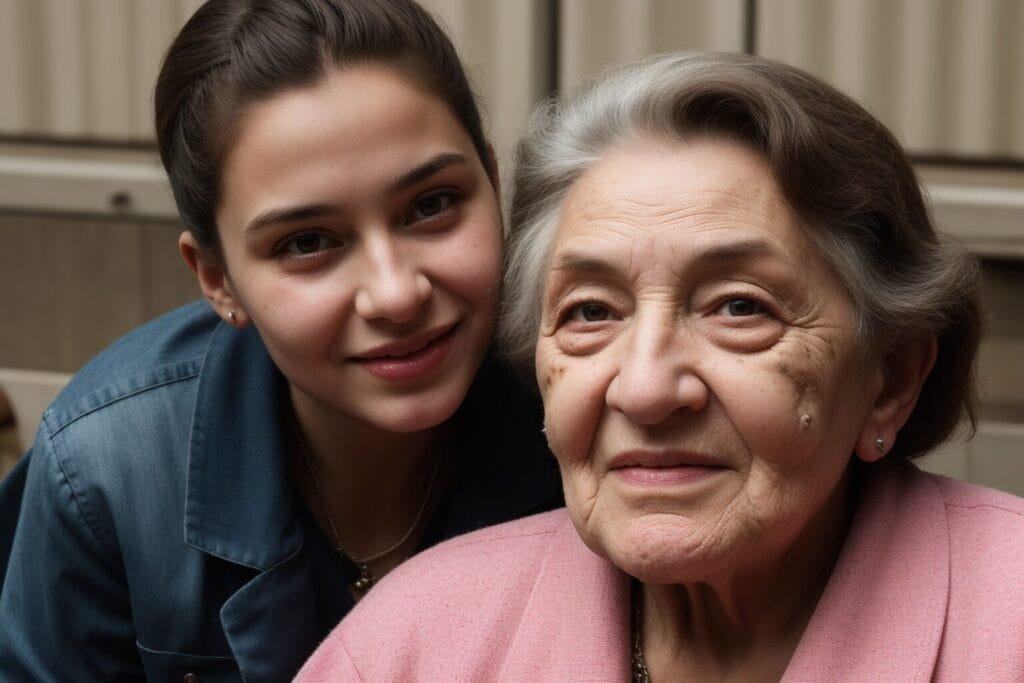 Young Woman And Old Woman